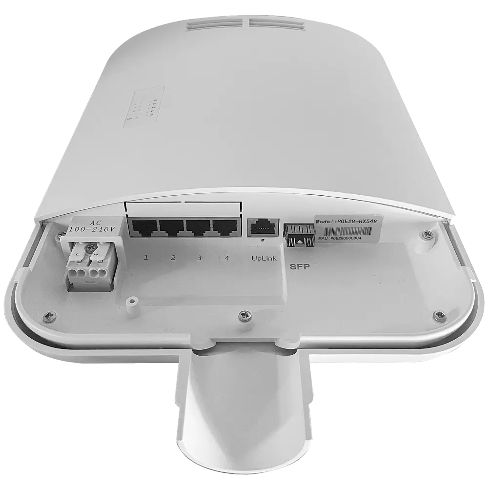 Switch PoE extérieur 4 ports + 1 uplink RJ45 + 1 SFP – 60W