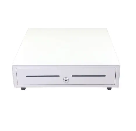 Tiroir-caisse métallique 405 mm – 4 billets / 8 pièces Blanc