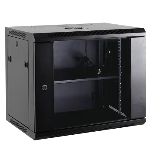 RACK-9UF – Baie murale 9U ventilée (plateau + multiprise inclus)
